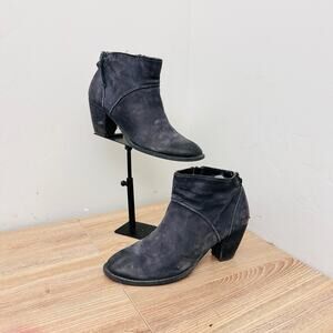 Tesori Black Leather Ankle Booties Women’s Size 7.5